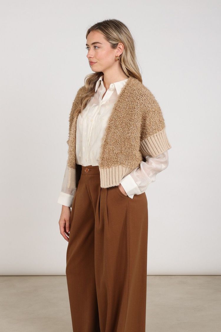 Nukus by Nick Vervoort Vest Bruin dames (BELL CARDIGAN  - BELL.CARD.TOFFEE) - GL Sport (Sluis)
