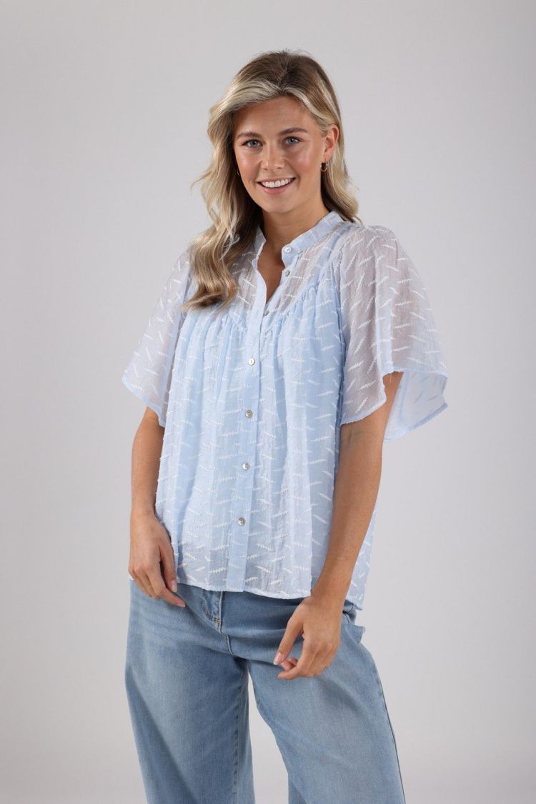 Nukus by Nick Vervoort Blouse Blauw dames (BIANCA BLOUSE  - BIANCA.BLOUSE.SKY) - GL Sport (Sluis)