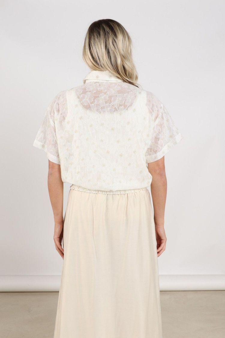 Nukus by Nick Vervoort Blouse Off-white dames (BRITT BLOUSE PRINT - BRITT.BLOUSE.OFFWHT) - GL Sport (Sluis)