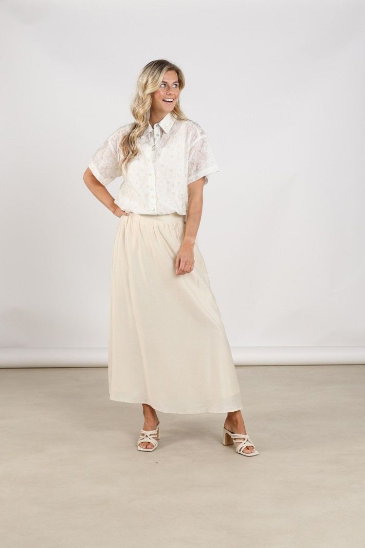 Nukus by Nick Vervoort Blouse Off-white dames (BRITT BLOUSE PRINT - BRITT.BLOUSE.OFFWHT) - GL Sport (Sluis)