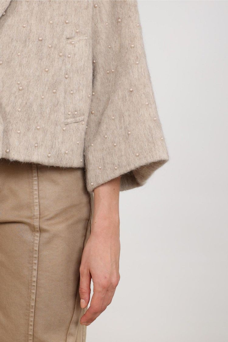 Nukus Jas Beige dames (DANIQUE JACKET PEARLS  - DANIQUE.JCKT.SAND) - GL Sport (Sluis)