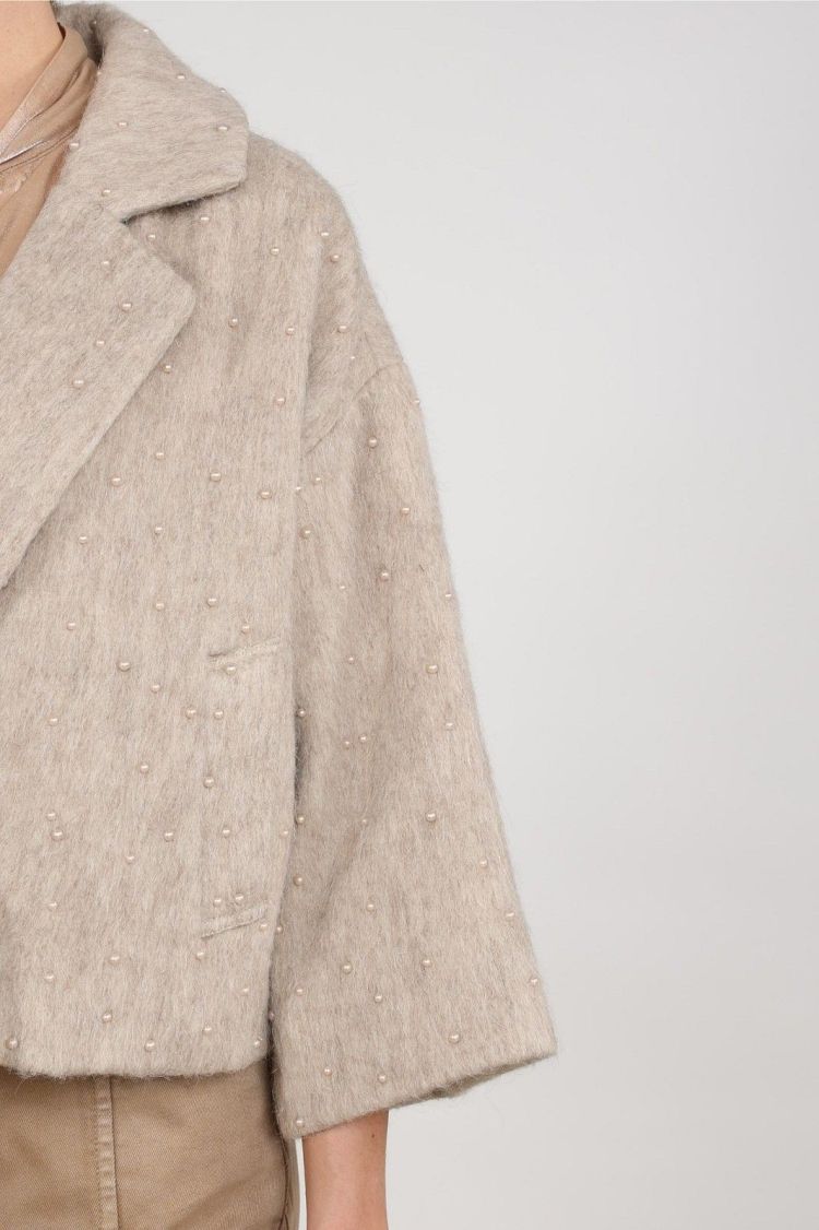 Nukus Jas Beige dames (DANIQUE JACKET PEARLS  - DANIQUE.JCKT.SAND) - GL Sport (Sluis)