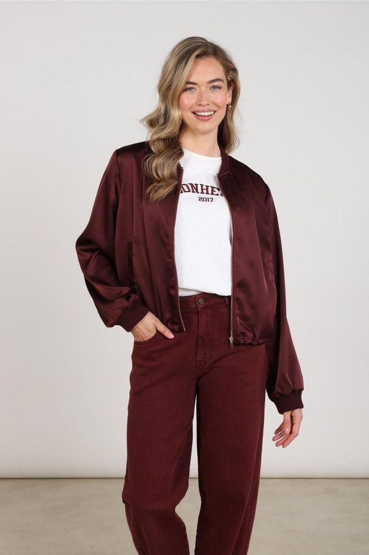 Nukus Jas Rood dames (DENA JACKET SHINY - DENA.JCKT.CHERRY) - GL Sport (Sluis)