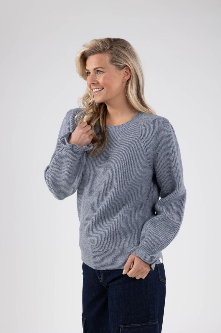 Nukus by Nick Vervoort Pull Blauw dames (FANCY PULLOVER SLEEVE - FANCY.PULL.ICEBLUE) - GL Sport (Sluis)