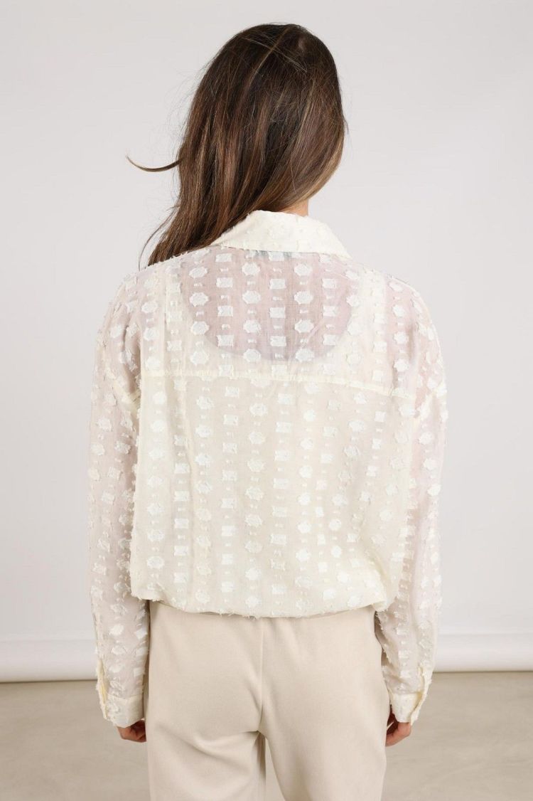 Nukus by Nick Vervoort Blouse Off-white dames (IRIS BLOUSE STRIPE - IRIS.BL.OFFWHITE) - GL Sport (Sluis)