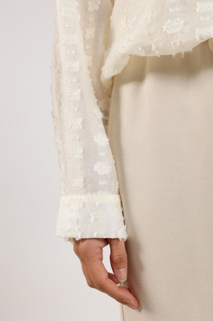 Nukus by Nick Vervoort Blouse Off-white dames (IRIS BLOUSE STRIPE - IRIS.BL.OFFWHITE) - GL Sport (Sluis)