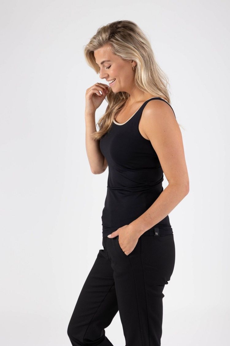 Nukus by Nick Vervoort Hemd Zwart dames (JUBA SINGLET  - JUBA.BLACK/GOLD) - GL Sport (Sluis)