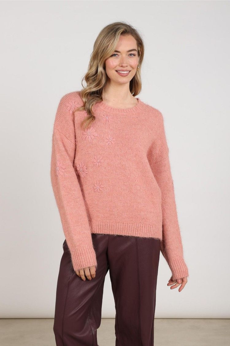 Nukus Pull Roze dames (KONSTANZA PULLOVER FLOWER - KONSTANZA.PULL.ROSE) - GL Sport (Sluis)