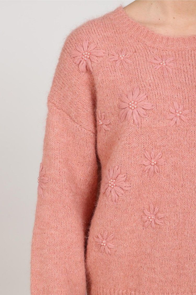 Nukus Pull Roze dames (KONSTANZA PULLOVER FLOWER - KONSTANZA.PULL.ROSE) - GL Sport (Sluis)