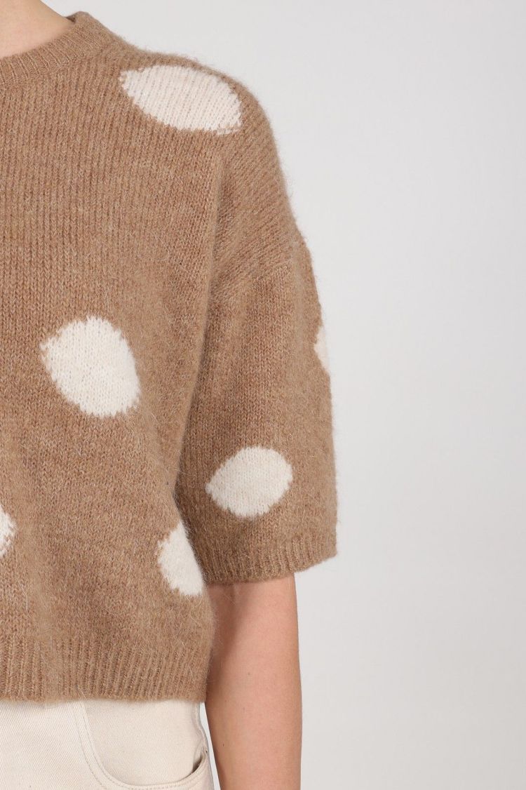 Nukus by Nick Vervoort Pull Taupe dames (LARA PULLOVER DOTS - LARA.PULL.TAUPE) - GL Sport (Sluis)