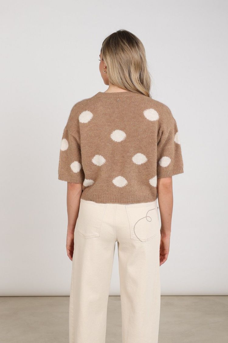 Nukus by Nick Vervoort Pull Taupe dames (LARA PULLOVER DOTS - LARA.PULL.TAUPE) - GL Sport (Sluis)