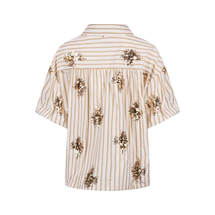 Nukus by Nick Vervoort Blouse Off-white dames (LEIA BLOUSE STRIPE PAILLET - LEIA.BLOUSE.STRIPE) - GL Sport (Sluis)