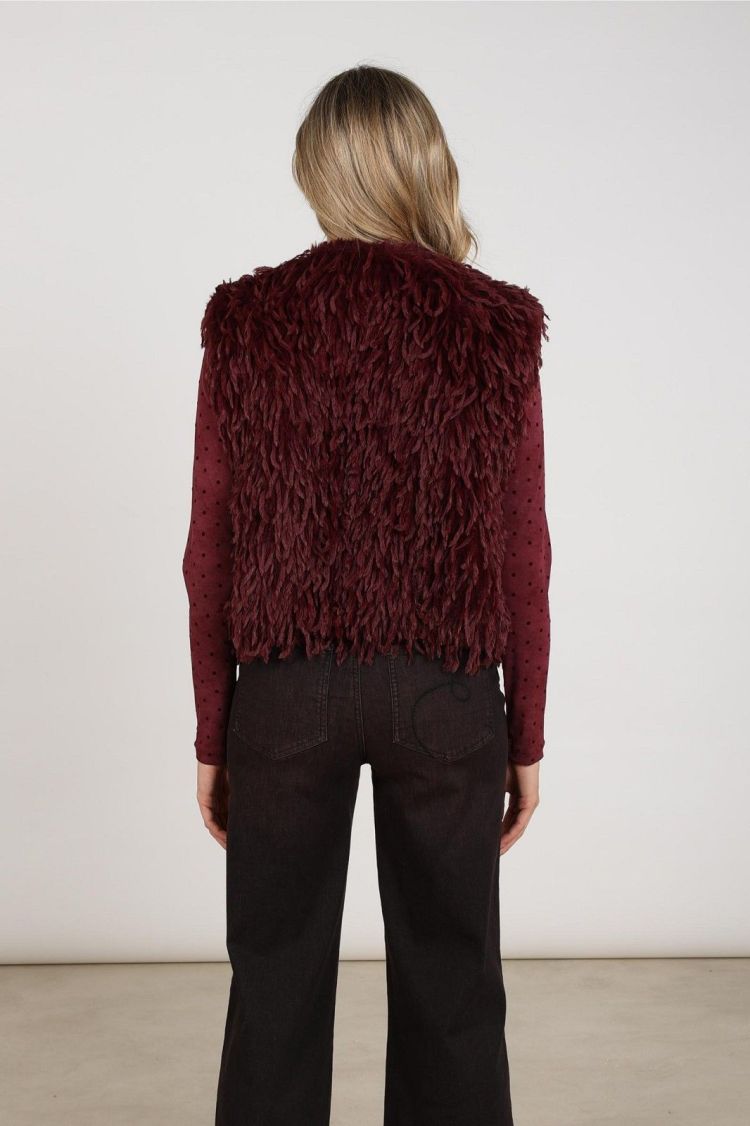 Nukus Gilet Rood dames (MILA GILET FEATHER - MILA.GILET.CHERRY) - GL Sport (Sluis)
