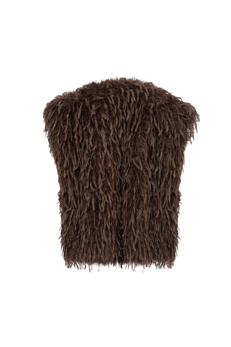 Nukus Gilet Taupe dames (MILA GILET FEATHER - MILA.GILET.TAUPE) - GL Sport (Sluis)