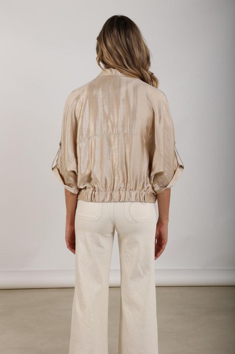 Nukus by Nick Vervoort Blouse Goud dames (NELLY BLOUSE  - NELLY.BLOUSE.GOLD) - GL Sport (Sluis)