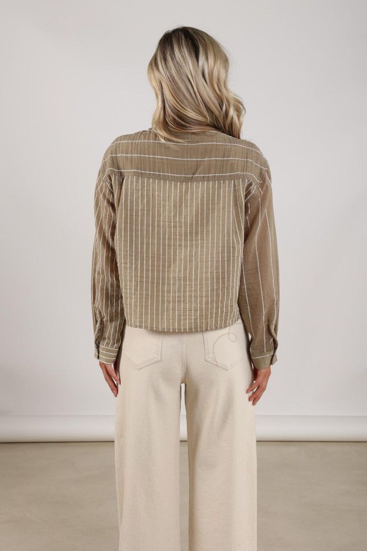 Nukus by Nick Vervoort Blouse Army dames (NELLY BLOUSE STRIPE - NELLY.BLOUSE.ARMY) - GL Sport (Sluis)