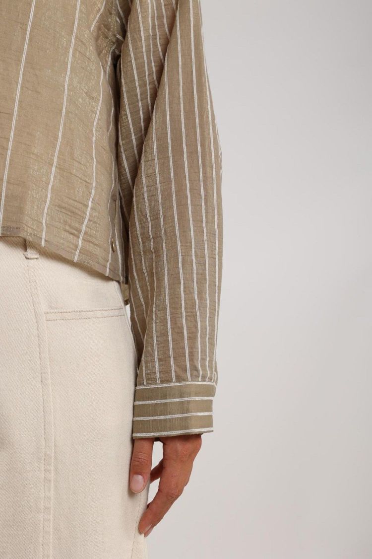 Nukus by Nick Vervoort Blouse Army dames (NELLY BLOUSE STRIPE - NELLY.BLOUSE.ARMY) - GL Sport (Sluis)