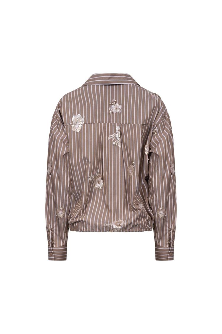 Nukus Blouse Taupe dames (NEWPORT BLOUSE STRIPE FLOWER - NEWPORT.BLOUSE.TAUPE) - GL Sport (Sluis)