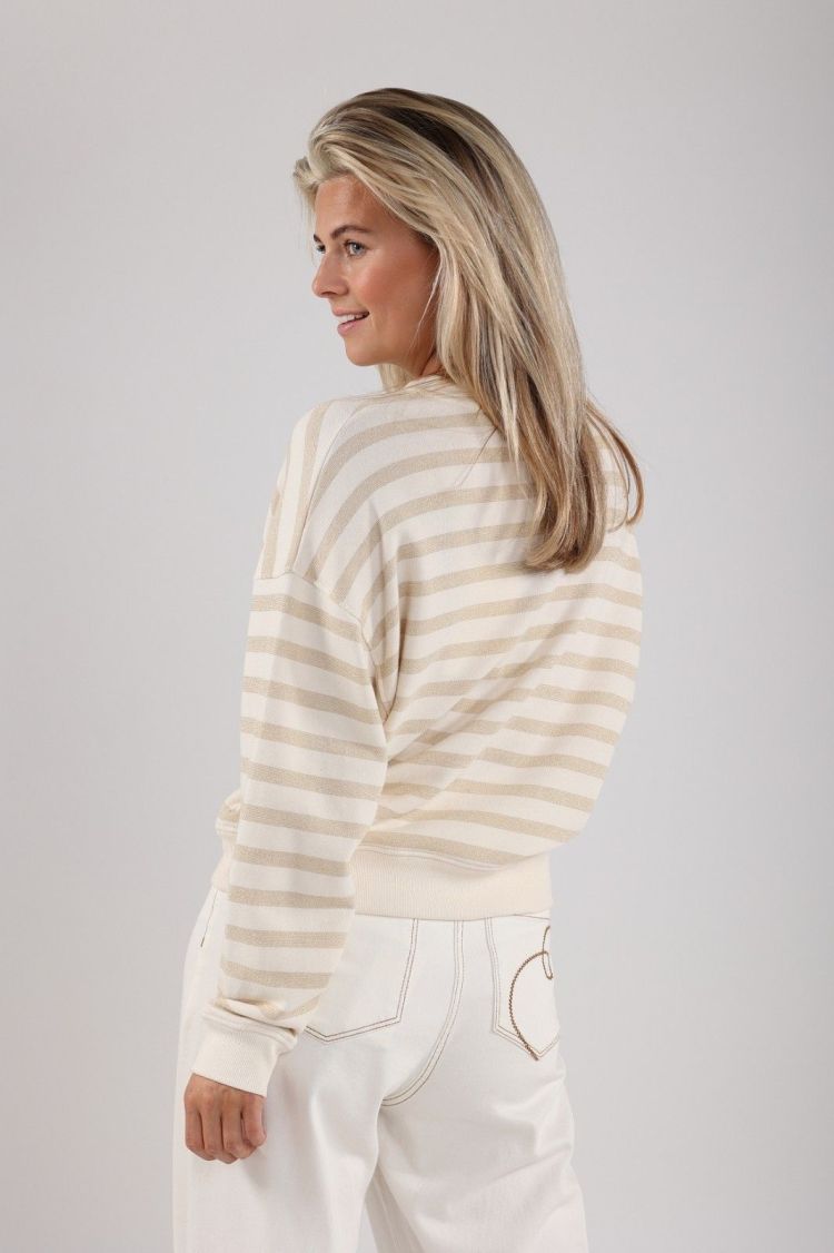 Nukus by Nick Vervoort Pull Beige dames (NOA PULLOVER STRIPES - NOA.PULL.OFFWHIT/SAND) - GL Sport (Sluis)