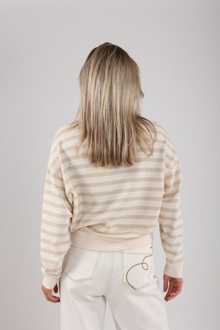 Nukus by Nick Vervoort Pull Beige dames (NOA PULLOVER STRIPES - NOA.PULL.OFFWHIT/SAND) - GL Sport (Sluis)