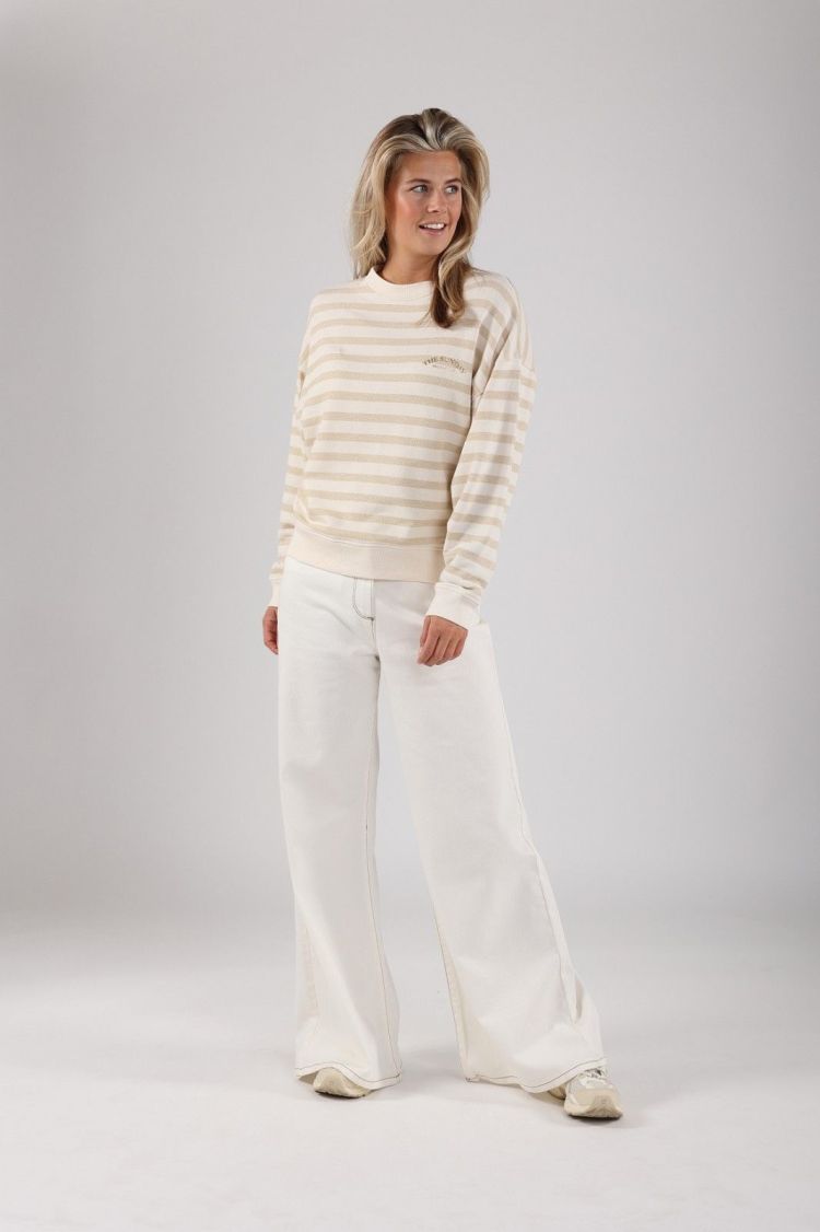 Nukus by Nick Vervoort Pull Beige dames (NOA PULLOVER STRIPES - NOA.PULL.OFFWHIT/SAND) - GL Sport (Sluis)