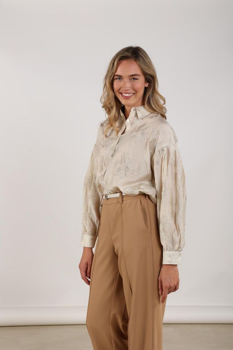 Nukus by Nick Vervoort Blouse Off-white dames (NOLA BLOUSE EMBROIDERY - NOLA.BLOUSE.OFFW/GOLD) - GL Sport (Sluis)