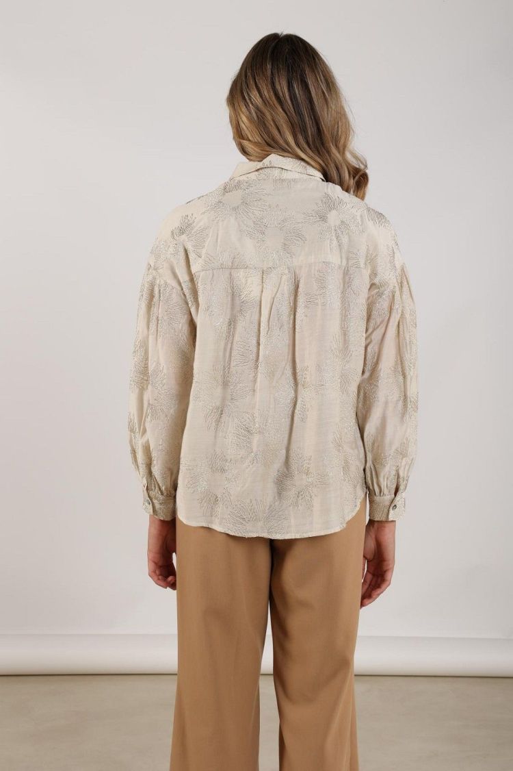 Nukus by Nick Vervoort Blouse Off-white dames (NOLA BLOUSE EMBROIDERY - NOLA.BLOUSE.OFFW/GOLD) - GL Sport (Sluis)