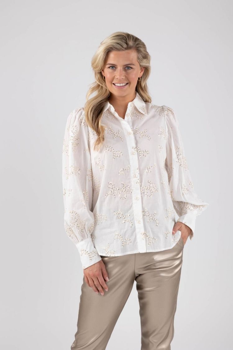 Nukus by Nick Vervoort Blouse Off-white dames (PRESTON BLOUSE  - PRESTON.BL.OFFWHITE) - GL Sport (Sluis)