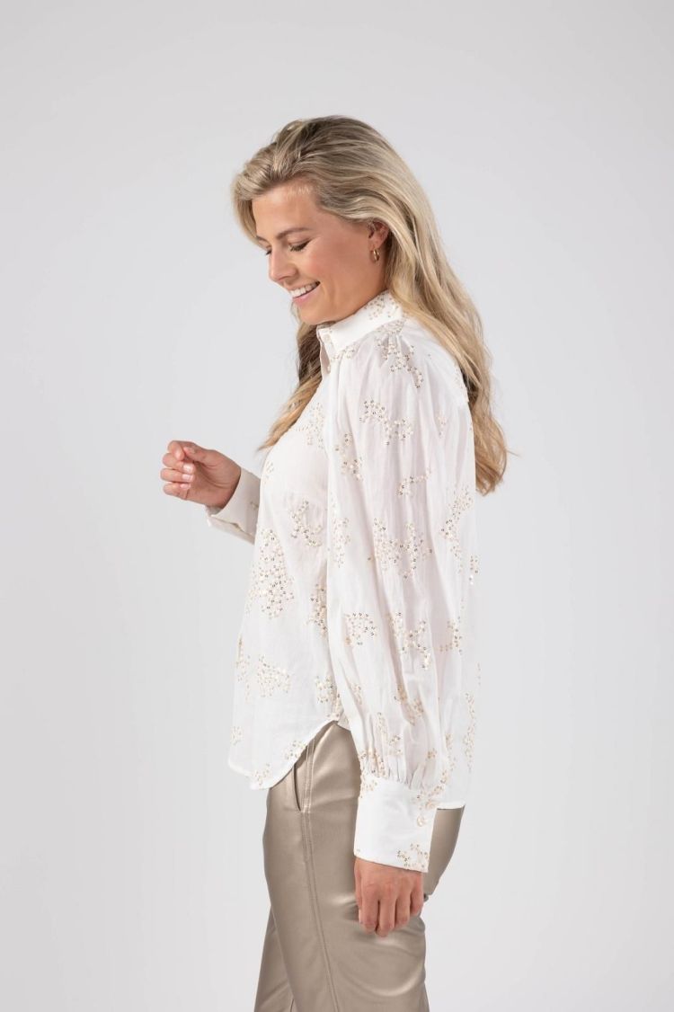 Nukus by Nick Vervoort Blouse Off-white dames (PRESTON BLOUSE  - PRESTON.BL.OFFWHITE) - GL Sport (Sluis)