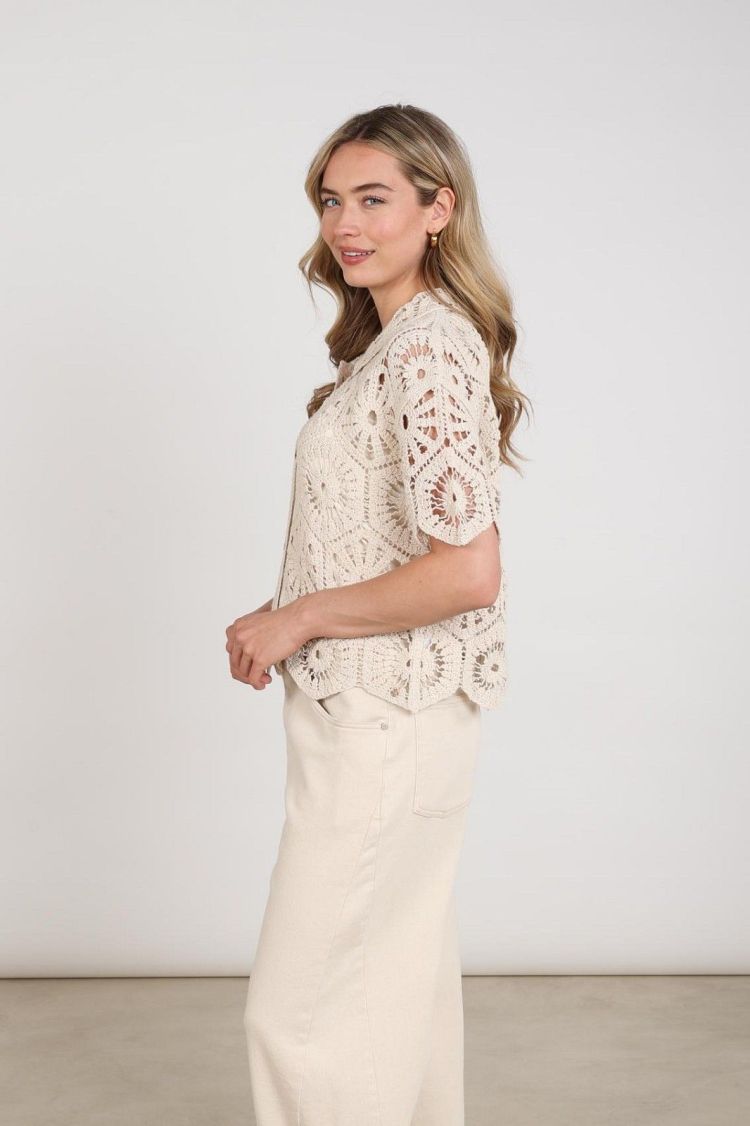 Nukus by Nick Vervoort Vest Beige dames (ROMY CARDIGAN - ROMY.CARDIGAN.SAND) - GL Sport (Sluis)