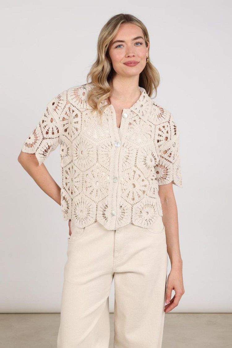 Nukus by Nick Vervoort Vest Beige dames (ROMY CARDIGAN - ROMY.CARDIGAN.SAND) - GL Sport (Sluis)