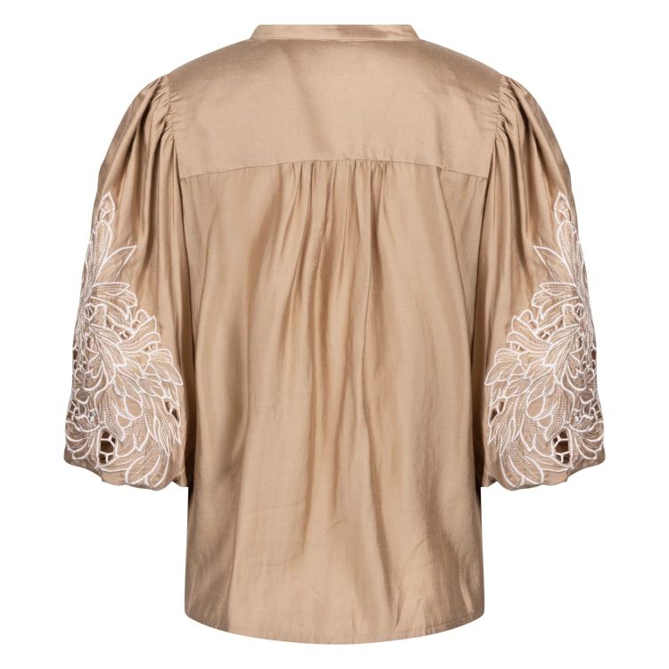 Nukus by Nick Vervoort Blouse Bruin dames (ROSIE BLOUSE EMBRODERY - ROSIE.BLOUSE.CAMEL) - GL Sport (Sluis)