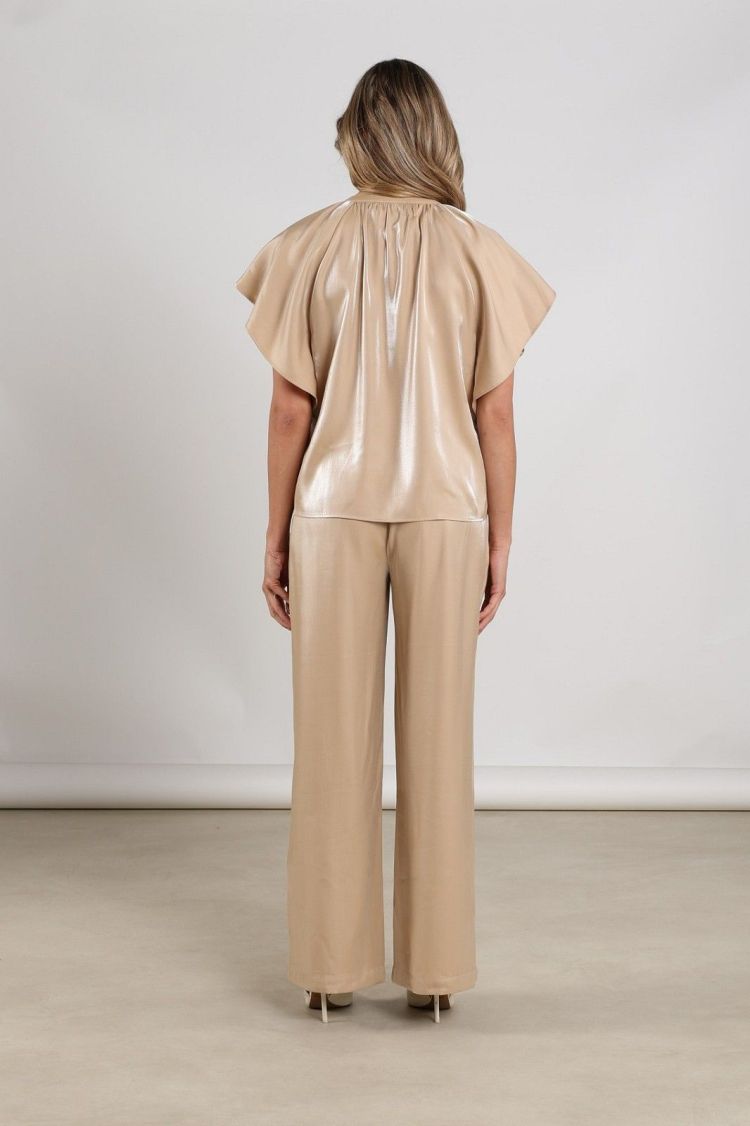 Nukus by Nick Vervoort Broek Beige dames (RUBI PANTS SHINY - RUBI.PANTS.SAND) - GL Sport (Sluis)