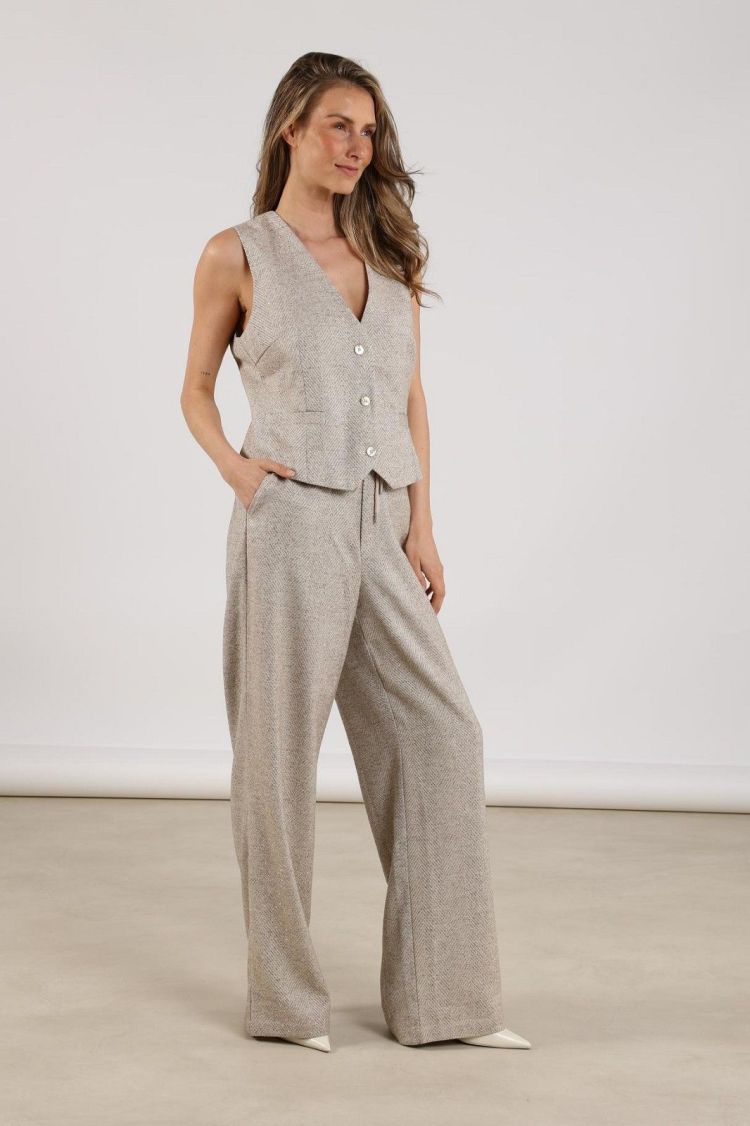 Nukus by Nick Vervoort Broek Beige dames (VERA PANTS STRASS - VERA.PA.SAND) - GL Sport (Sluis)