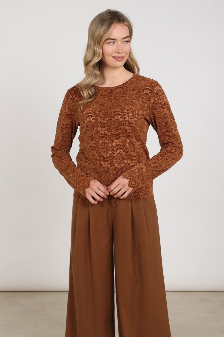 Nukus Top Bruin dames (WIES TOP LACE - WIES.TOP.ESPRESSO) - GL Sport (Sluis)