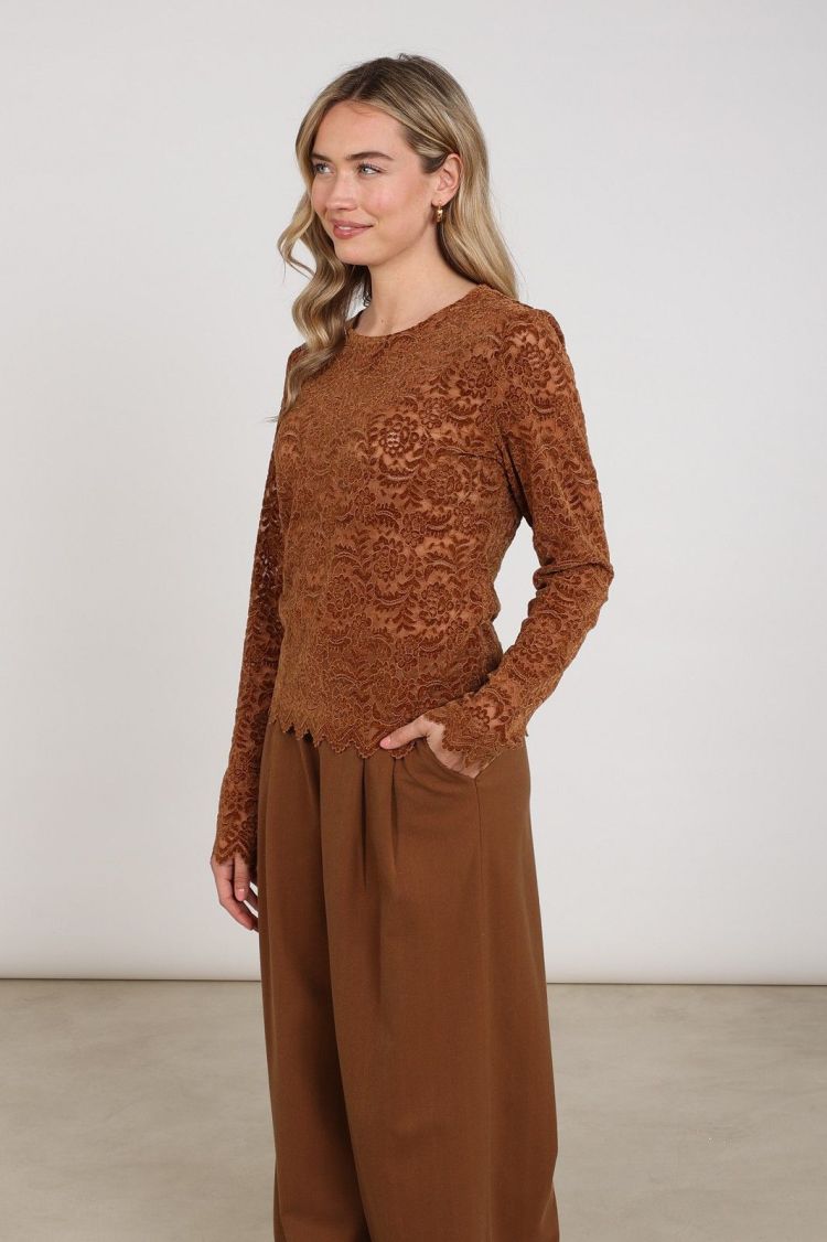 Nukus Top Bruin dames (WIES TOP LACE - WIES.TOP.ESPRESSO) - GL Sport (Sluis)