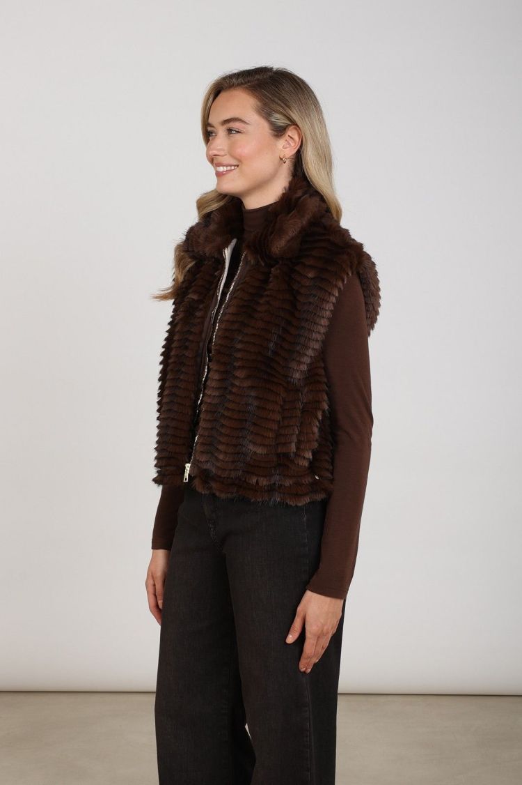Nukus Gilet Bruin dames (HARRIET GILET ZIPPER  - HARRIET.GILET.CHOCO) - GL Sport (Sluis)