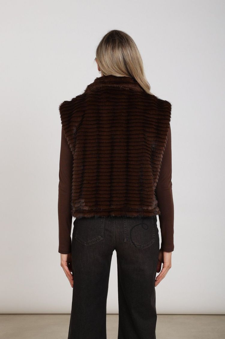 Nukus Gilet Bruin dames (HARRIET GILET ZIPPER  - HARRIET.GILET.CHOCO) - GL Sport (Sluis)