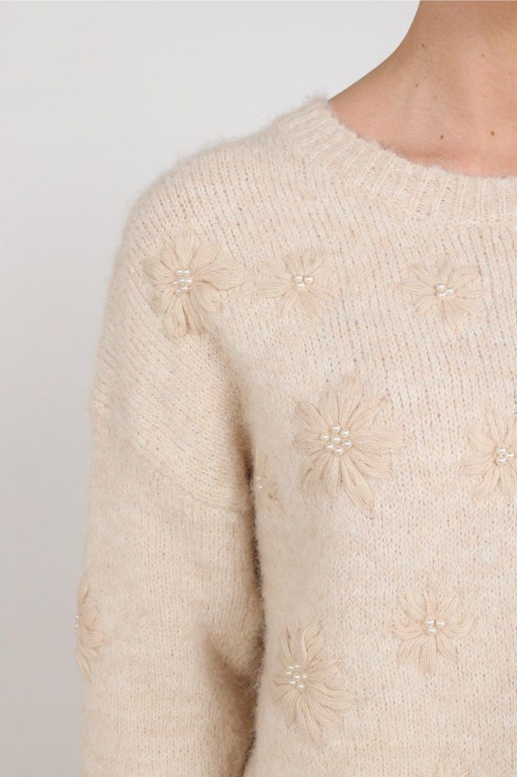 Nukus Pull Beige dames (KONSTANZA PULLOVER FLOWER - KONSTANZA.PULL.SAND) - GL Sport (Sluis)