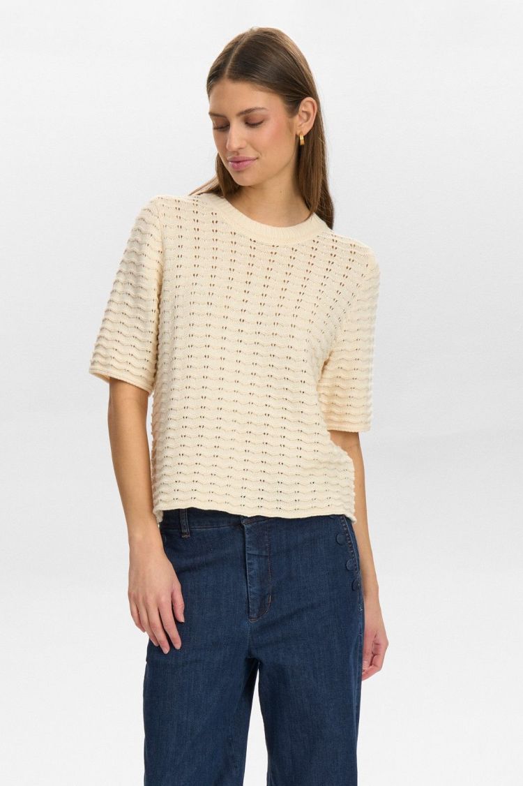 Nümph Pull Beige dames (NUMULANA SS PULLOVER - 705296.9501) - GL Sport (Sluis)