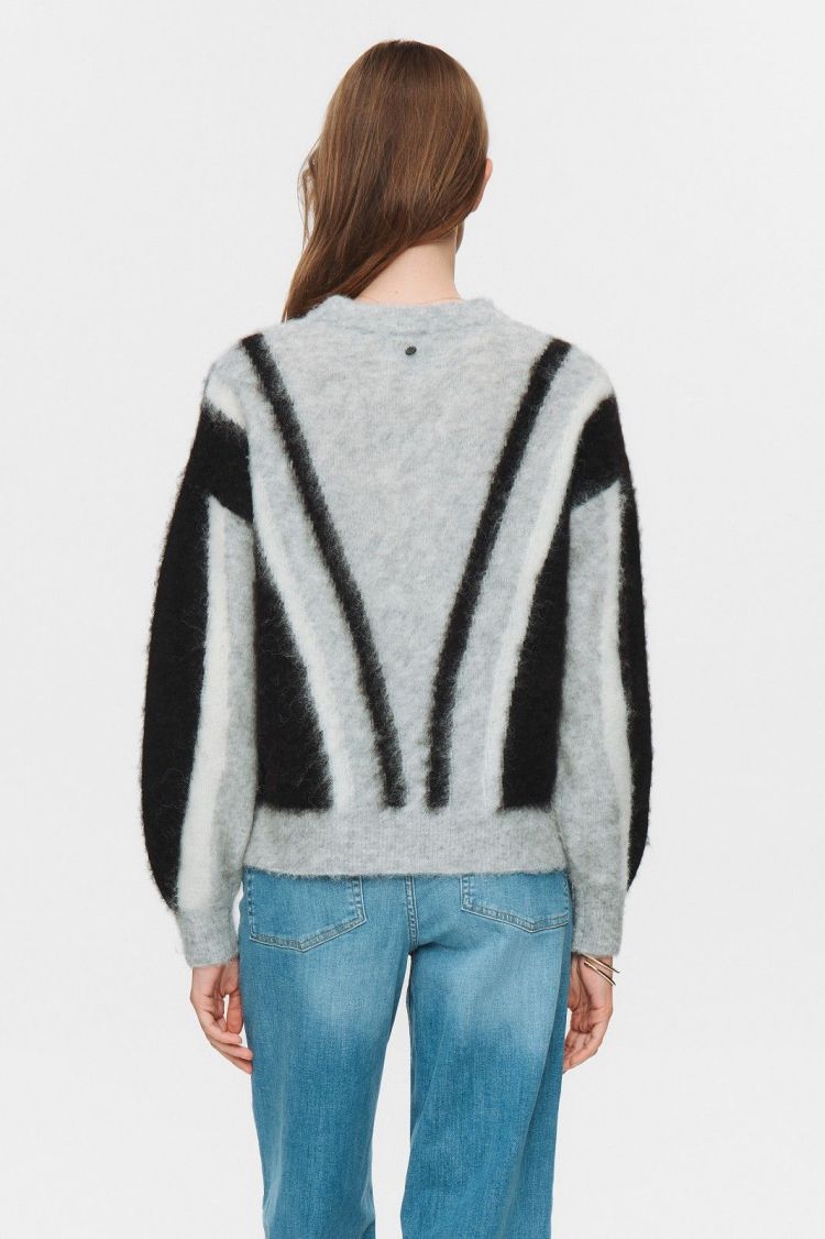 Nümph Pull Grijs dames (NUSURI BRUSHED PATTERN PULLOVER - 706021.0510) - GL Sport (Sluis)