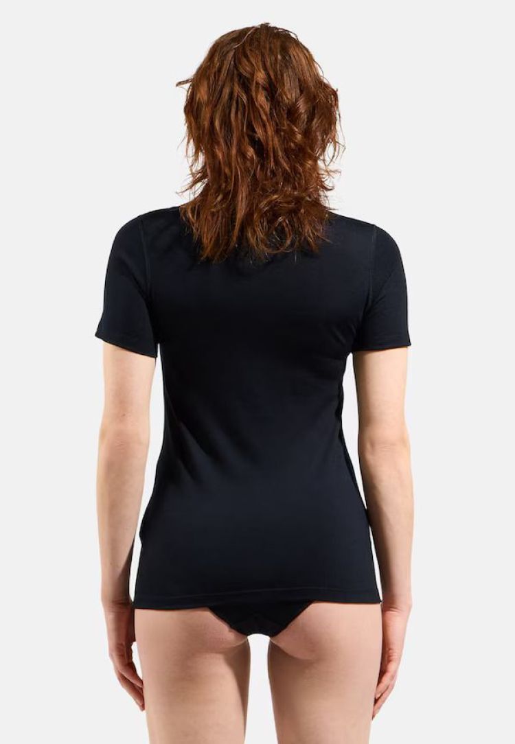 Odlo Thermokleding Zwart dames (TOP CREW NECK SS MERINO - WOMEN - 112061.15000) - GL Sport (Sluis)