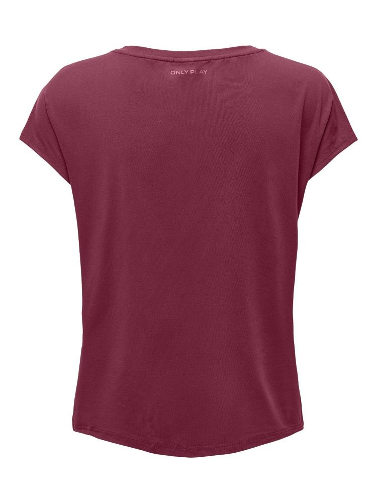 Only Play T-shirt Bordeaux dames (AUBREE LIFE ON SS BAT LOOSE TEE - 15137012.RHODODENDRON) - GL Sport (Sluis)
