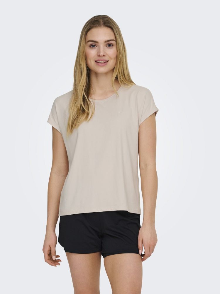 Only Play T-shirt Off-white dames (AUBREE ON SS BAT LOOSE TEE - 15137012.PUMICSTONE) - GL Sport (Sluis)