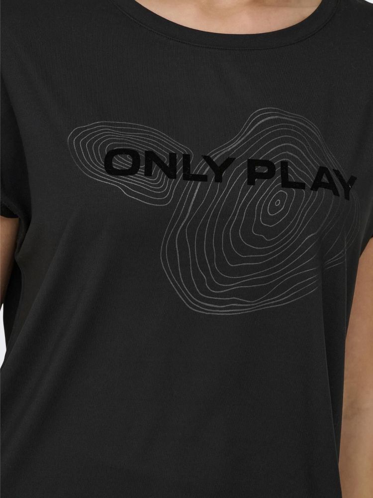 Only Play T-shirt Zwart dames (AUB-ROCK LIFE ON SS BAT LOOSE TEE  - 15333439.BLACK) - GL Sport (Sluis)