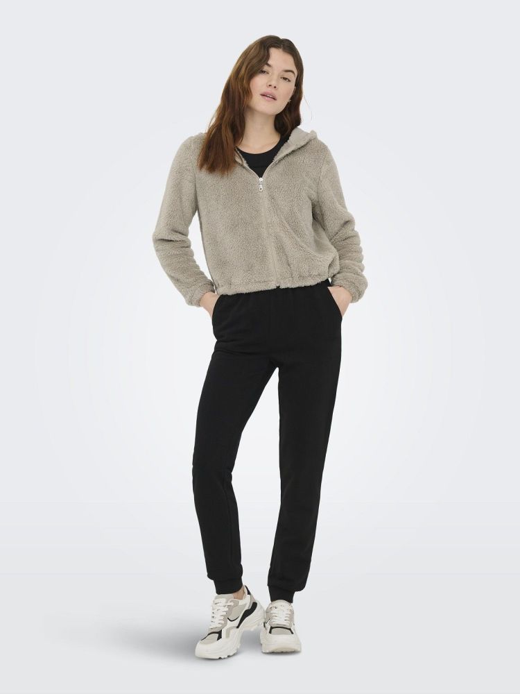 Only Play Vest Beige dames (CAS-FLUF HOOD FZ LS SWEAT - 15372296.STRING) - GL Sport (Sluis)