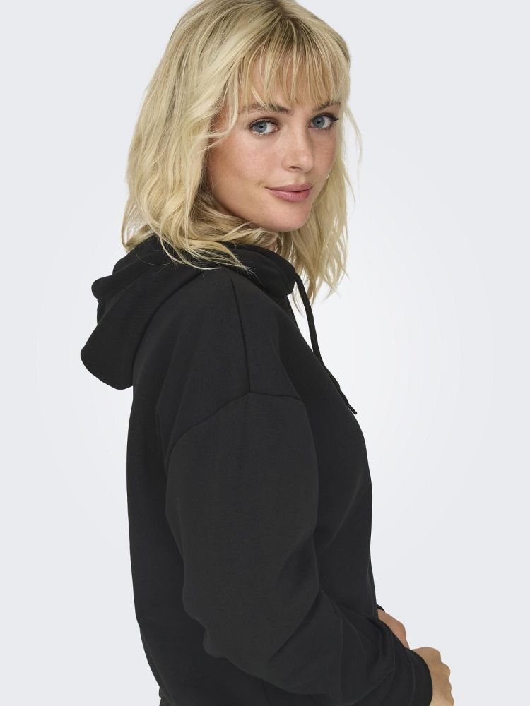 Only Play Hoodie Zwart dames (COMFORT LS BRUSH SWEAT HOOD - 15294219.BLACK) - GL Sport (Sluis)