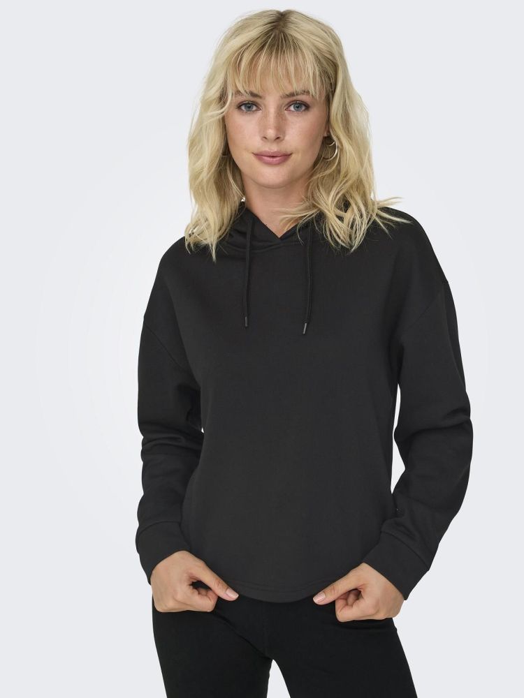 Only Play Hoodie Zwart dames (COMFORT LS BRUSH SWEAT HOOD - 15294219.BLACK) - GL Sport (Sluis)