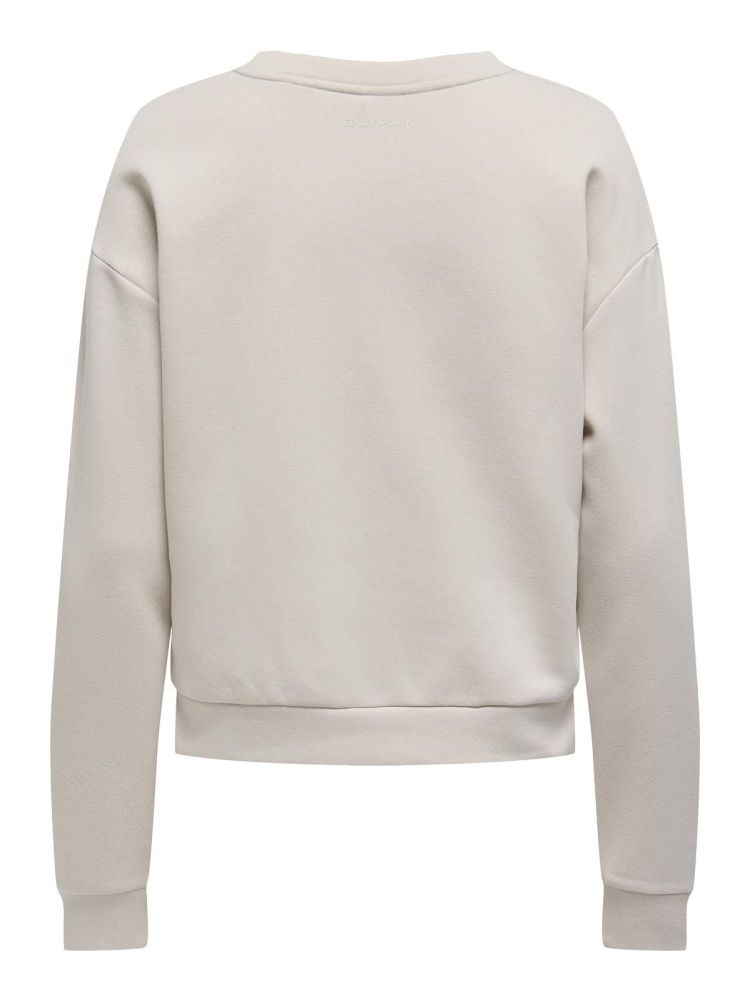 Only Play Sweater Grijs dames (COMFORT LS ON BRUSH SWEAT  - 15306488.PUMICESTONE) - GL Sport (Sluis)