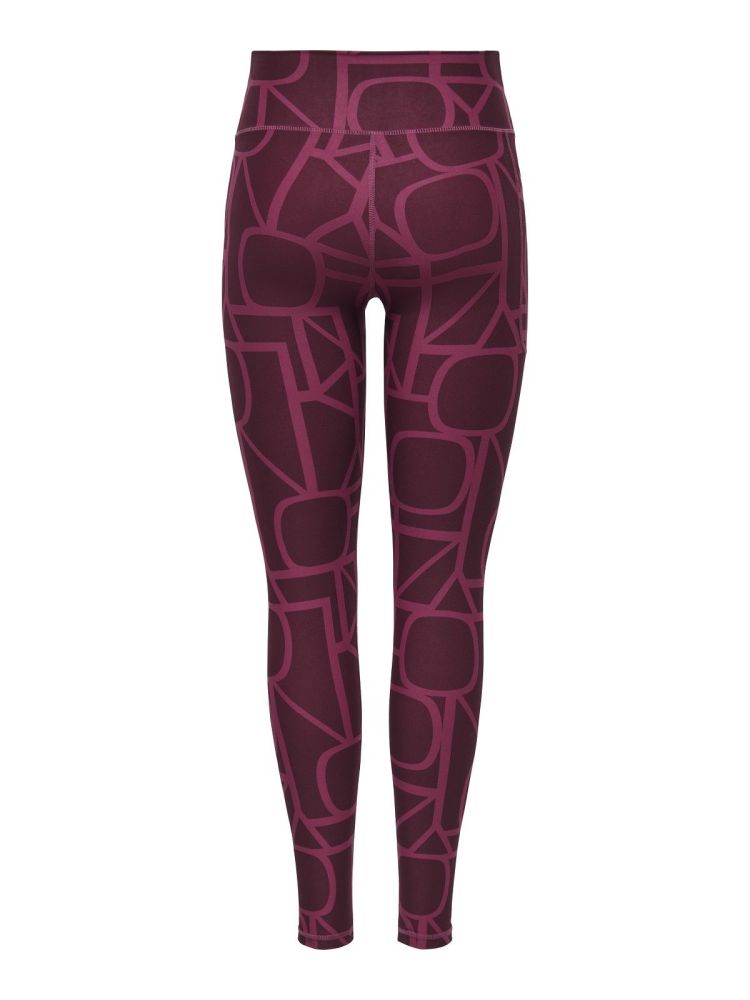 Only Play Sportbroek Bordeaux dames (FONT-2 LOGO HW PCK TIGHTS - 15327069.RHODONDENDRON) - GL Sport (Sluis)